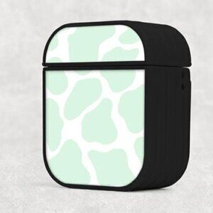 Mint Green Cow Print Airpod Case